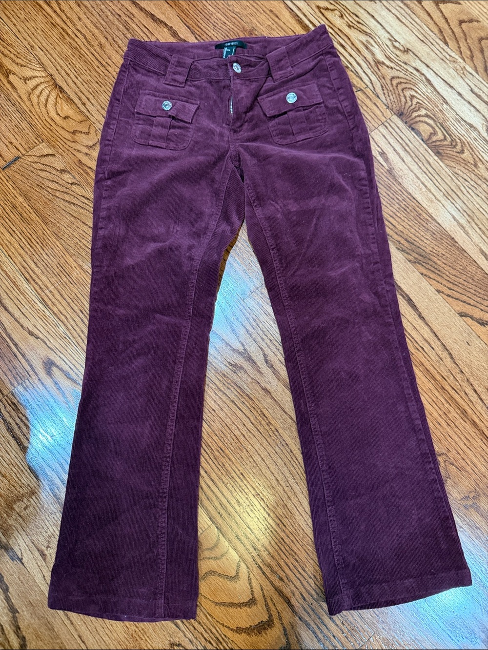 Forever 21 Corduroy Flare Jeans in Plum